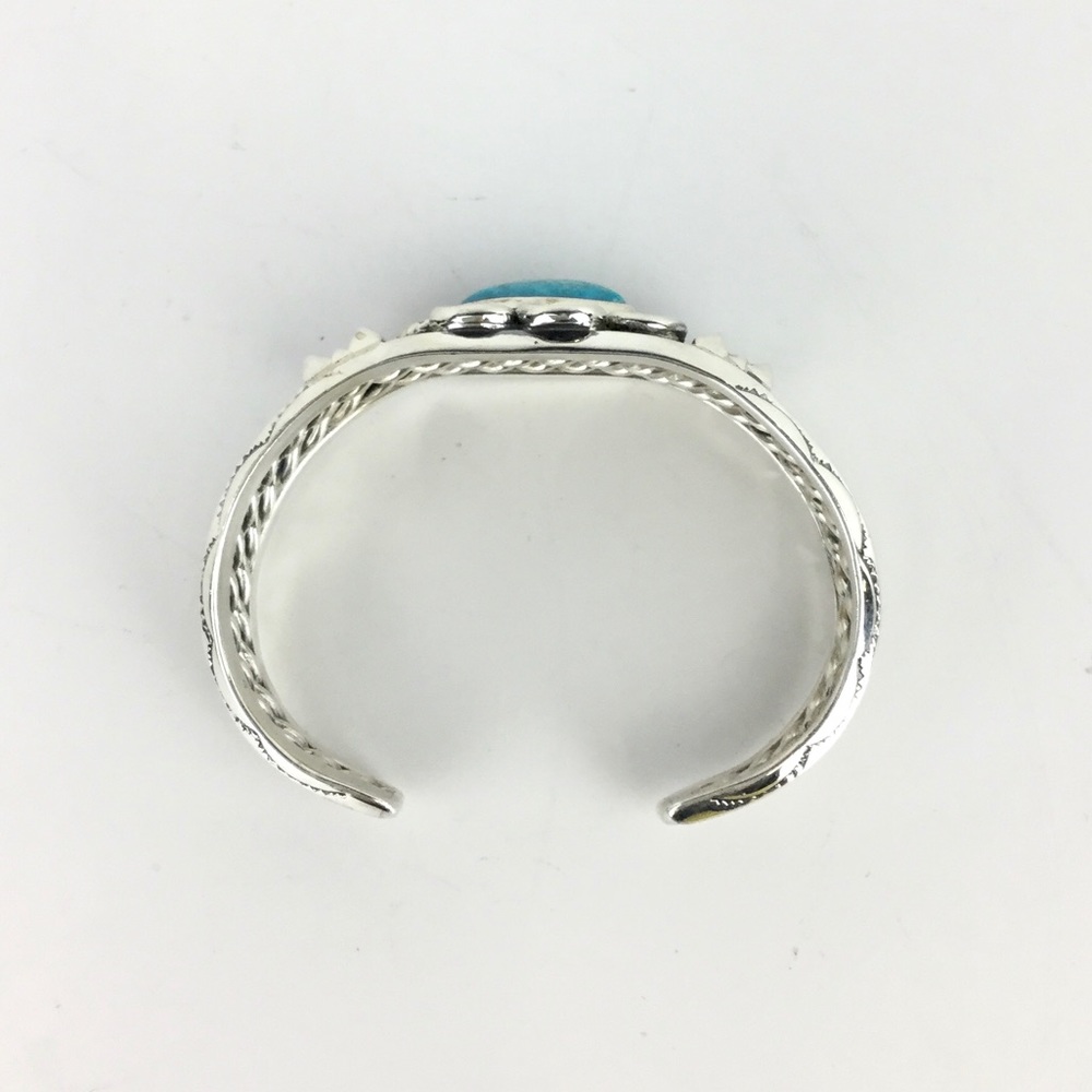 Vintage  Bohemian Boho Navajo Sterling Silve Turquoise Cuff Bracelet - Picture 5 of 5